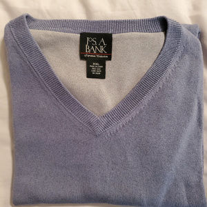 Jos. A. Bank 100% Silk V-Neck Sweater XXL Lt. Blue